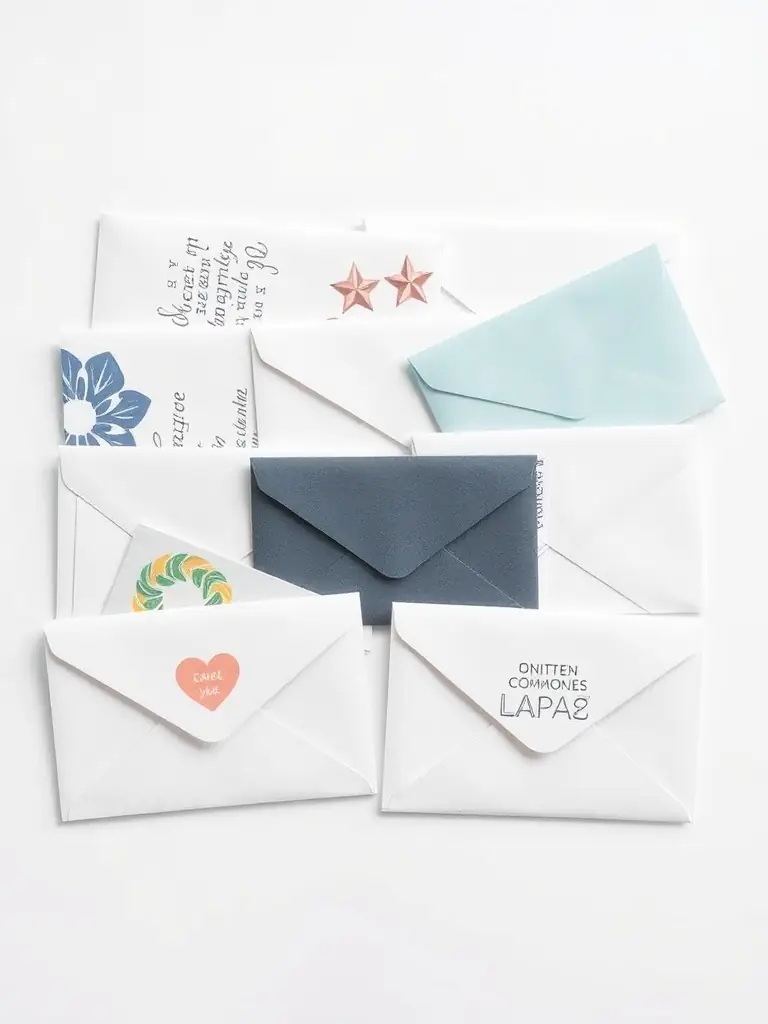 A visually appealing image of the Recycled Envelopes Pack, showcasing various sizes and the natural brown color, arranged with a pen and a letter.
